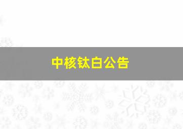 中核钛白公告