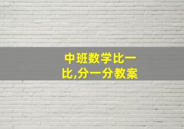 中班数学比一比,分一分教案