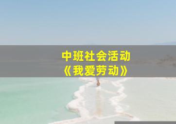 中班社会活动《我爱劳动》