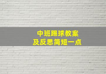 中班踢球教案及反思简短一点