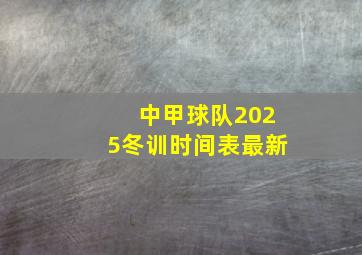 中甲球队2025冬训时间表最新