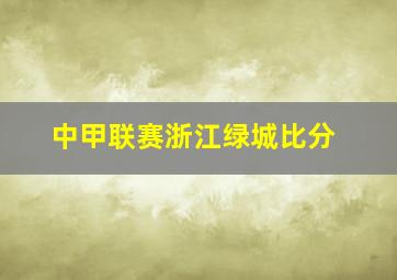 中甲联赛浙江绿城比分