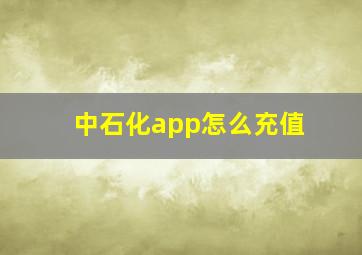 中石化app怎么充值