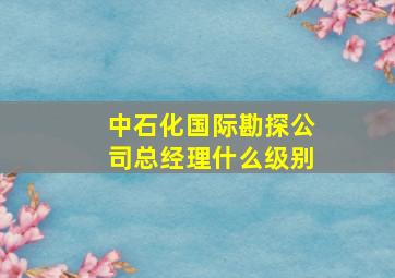 中石化国际勘探公司总经理什么级别