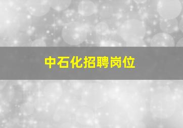 中石化招聘岗位