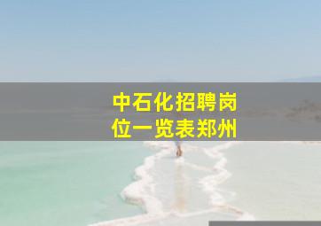 中石化招聘岗位一览表郑州