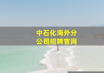 中石化海外分公司招聘官网