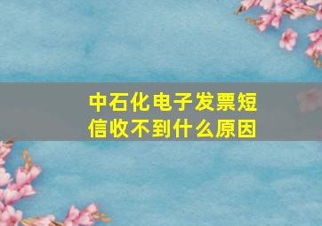 中石化电子发票短信收不到什么原因