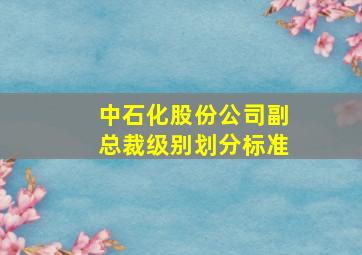 中石化股份公司副总裁级别划分标准