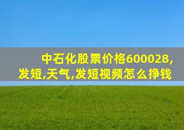 中石化股票价格600028,发短,天气,发短视频怎么挣钱