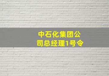 中石化集团公司总经理1号令