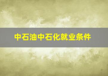 中石油中石化就业条件