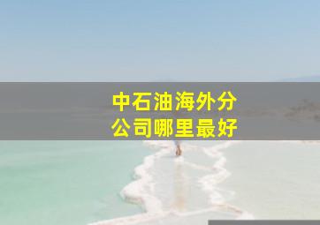 中石油海外分公司哪里最好