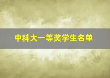 中科大一等奖学生名单