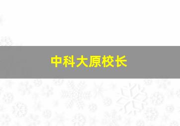 中科大原校长