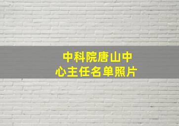 中科院唐山中心主任名单照片