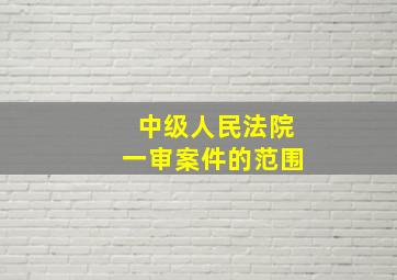 中级人民法院一审案件的范围