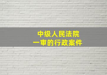 中级人民法院一审的行政案件