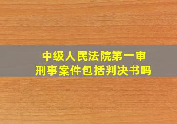 中级人民法院第一审刑事案件包括判决书吗