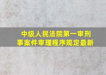 中级人民法院第一审刑事案件审理程序规定最新