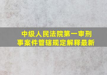 中级人民法院第一审刑事案件管辖规定解释最新