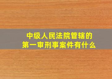 中级人民法院管辖的第一审刑事案件有什么