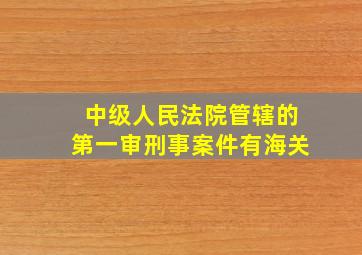 中级人民法院管辖的第一审刑事案件有海关