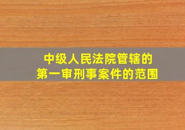 中级人民法院管辖的第一审刑事案件的范围