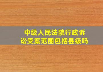 中级人民法院行政诉讼受案范围包括县级吗