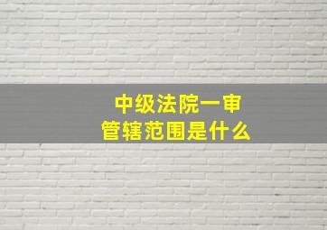 中级法院一审管辖范围是什么