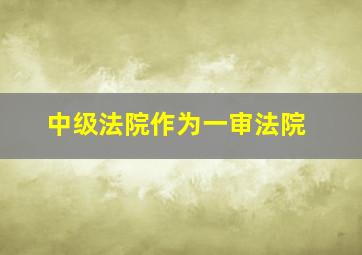 中级法院作为一审法院