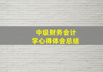 中级财务会计学心得体会总结