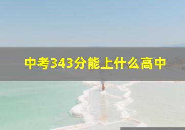 中考343分能上什么高中