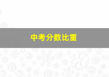 中考分数比重