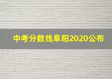 中考分数线阜阳2020公布