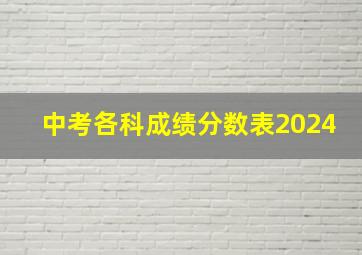 中考各科成绩分数表2024