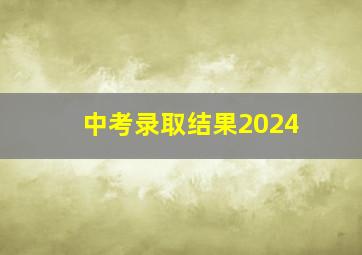 中考录取结果2024