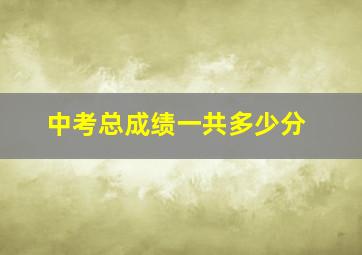 中考总成绩一共多少分