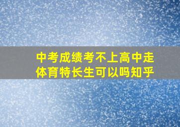 中考成绩考不上高中走体育特长生可以吗知乎