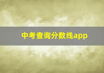 中考查询分数线app