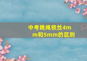 中考跳绳铁丝4mm和5mm的区别