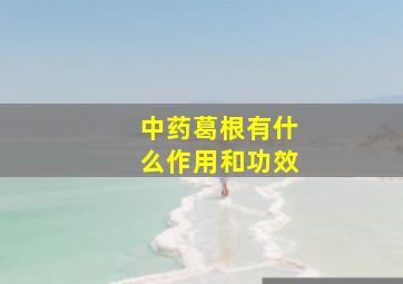 中药葛根有什么作用和功效