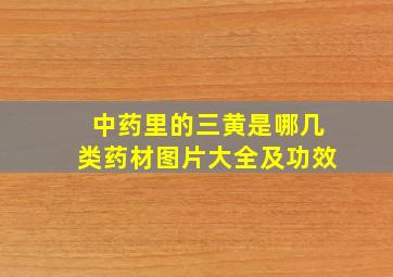 中药里的三黄是哪几类药材图片大全及功效