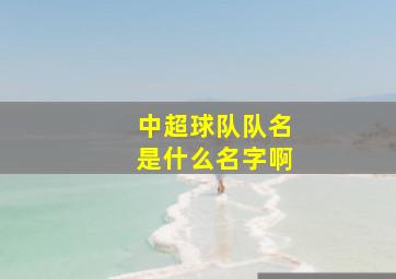 中超球队队名是什么名字啊