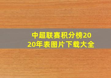 中超联赛积分榜2020年表图片下载大全