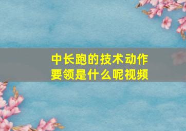 中长跑的技术动作要领是什么呢视频