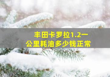 丰田卡罗拉1.2一公里耗油多少钱正常