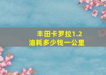 丰田卡罗拉1.2油耗多少钱一公里