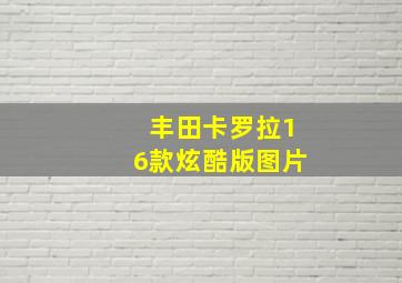 丰田卡罗拉16款炫酷版图片