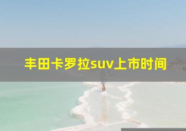 丰田卡罗拉suv上市时间